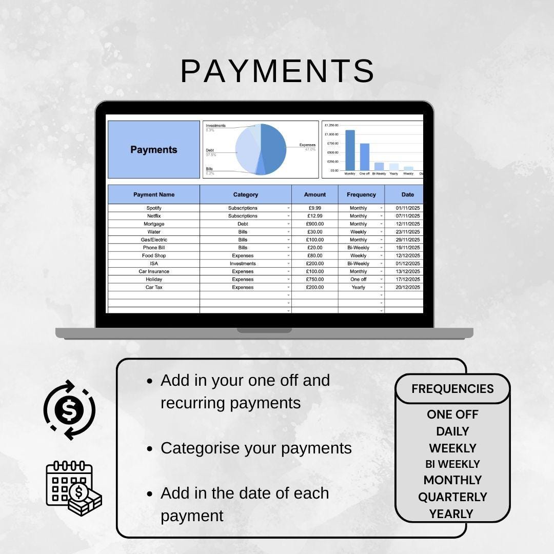 Bill Calendar | Google Sheets Spreadsheet