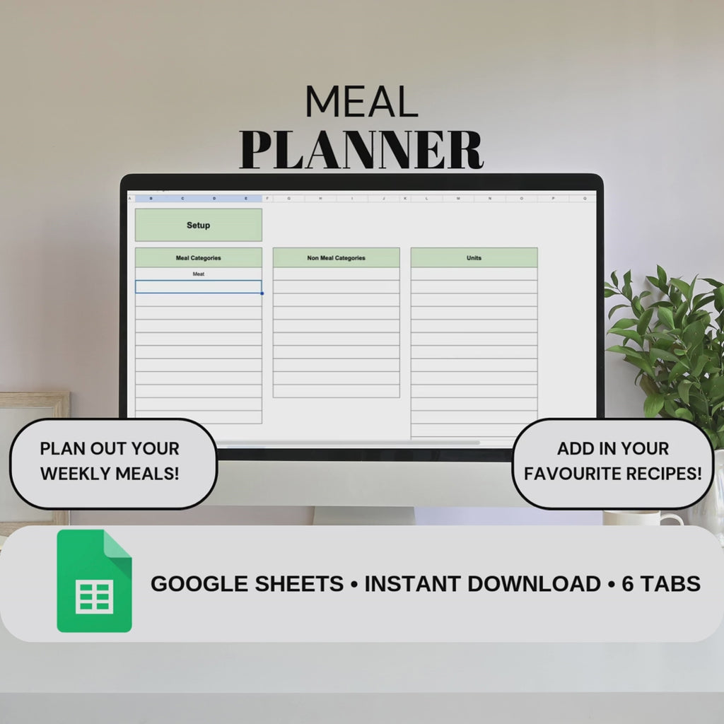 Weekly Meal Planner | Google Sheets Spreadsheet