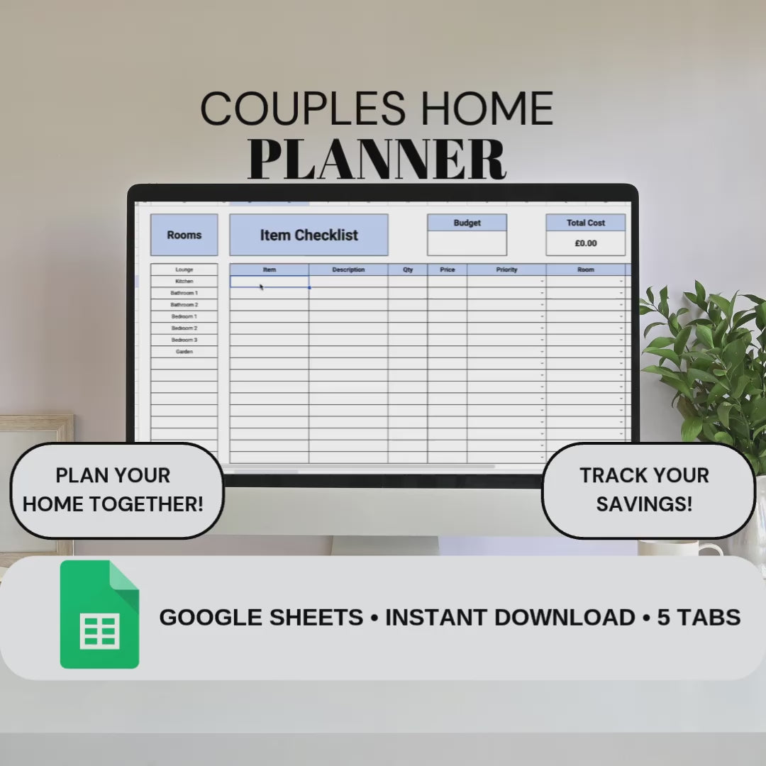 Couples Home Planner | Google Sheets Spreadsheet