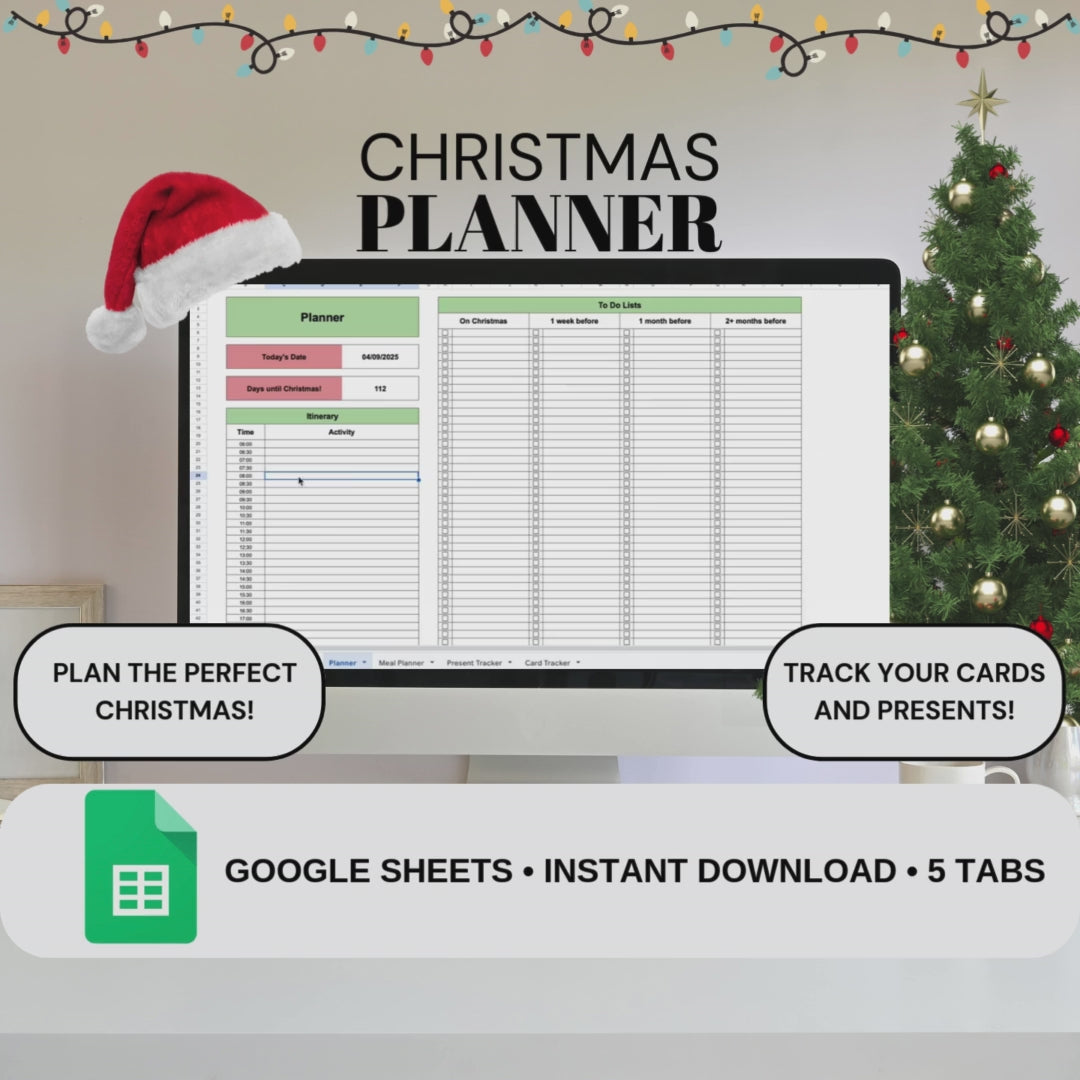 Christmas Planner | Google Sheets Spreadsheet