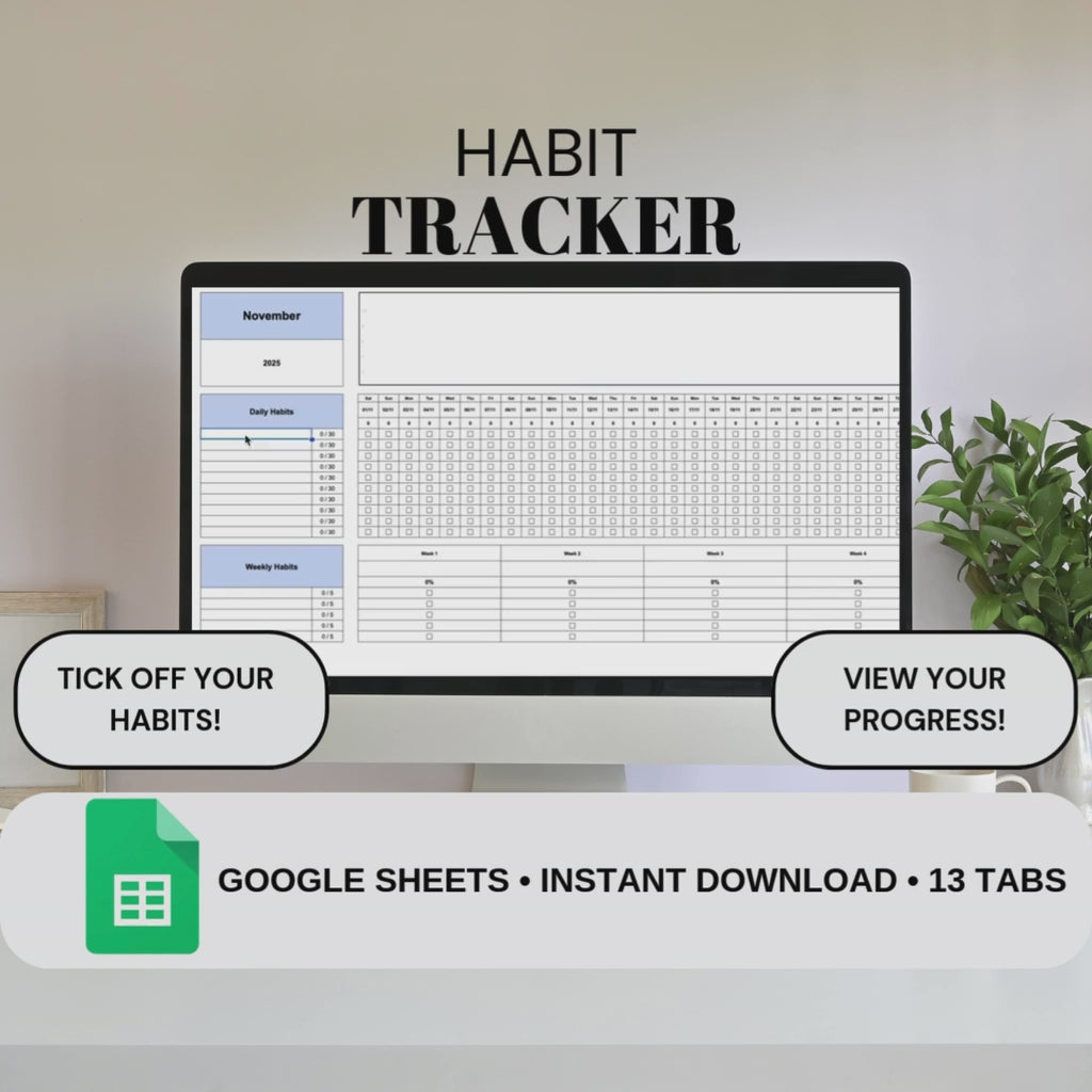 Habit Tracker | Google Sheets Spreadsheet