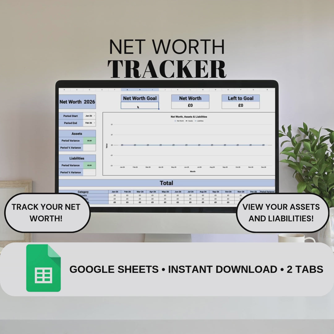 Blue Net Worth Tracker | Google Sheets Spreadsheet