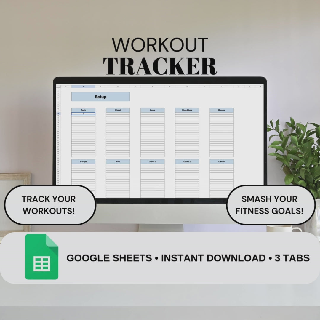 Blue Workout Tracker | Google Sheets Spreadsheet